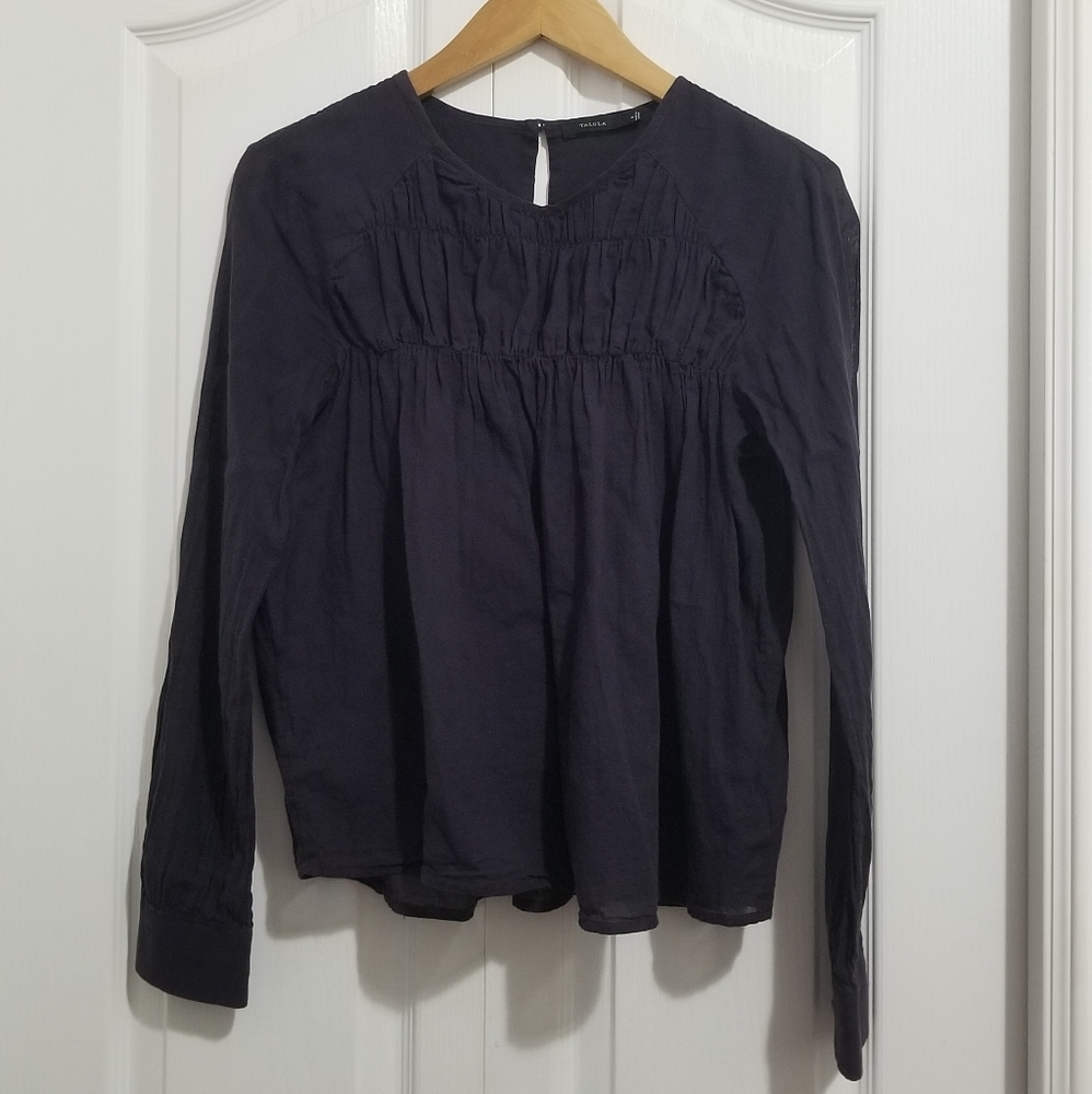 Talula Navy Tapered Blouse